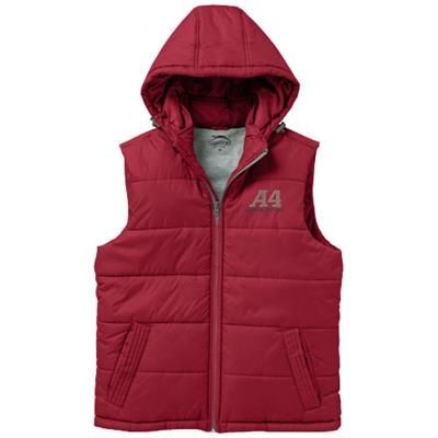 Branded Promotional MIXED DOUBLES BODYWARMER in Red Bodywarmer From Concept Incentives.