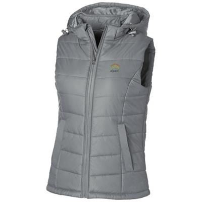 Branded Promotional MIXED DOUBLES LADIES BODYWARMER in Grey Bodywarmer Gilet Jacket From Concept Incentives.