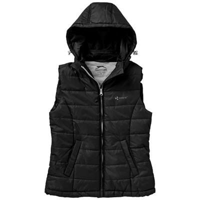 Branded Promotional MIXED DOUBLES LADIES BODYWARMER in Black Solid Bodywarmer Gilet Jacket From Concept Incentives.