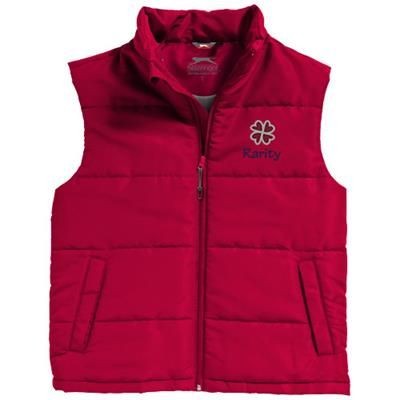 Branded Promotional GRAVEL BODYWARMER in Red Bodywarmer From Concept Incentives.