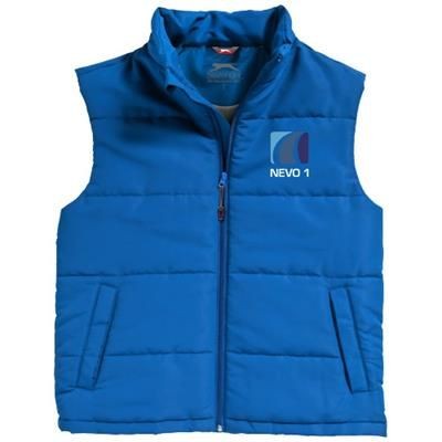 Branded Promotional GRAVEL BODYWARMER in Light Blue Bodywarmer From Concept Incentives.