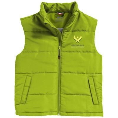 Branded Promotional GRAVEL BODYWARMER in Apple Green Bodywarmer From Concept Incentives.