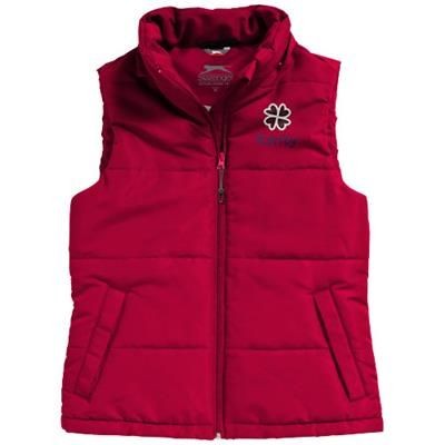 Branded Promotional GRAVEL LADIES BODYWARMER in Red Bodywarmer Gilet Jacket From Concept Incentives.