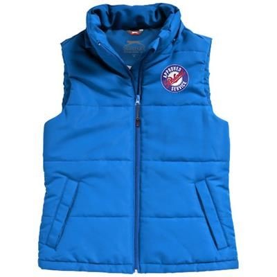 Branded Promotional GRAVEL LADIES BODYWARMER in Light Blue Bodywarmer Gilet Jacket From Concept Incentives.