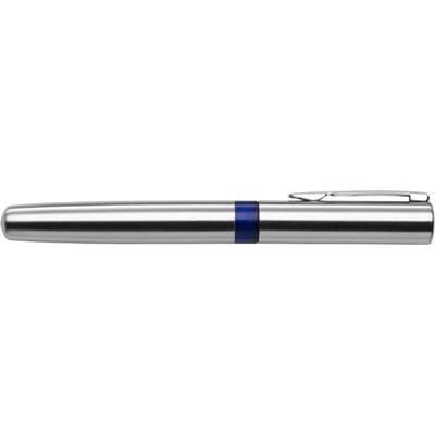 Branded Promotional SALZBURG BALL PEN in Silver & Blue Pen From Concept Incentives.