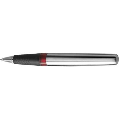 Branded Promotional SALZBURG BALL PEN in Silver & Red Pen From Concept Incentives.