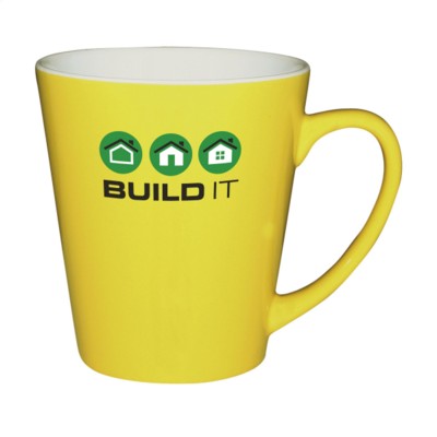 Branded Promotional DELTACUP in Yellow Mug From Concept Incentives.