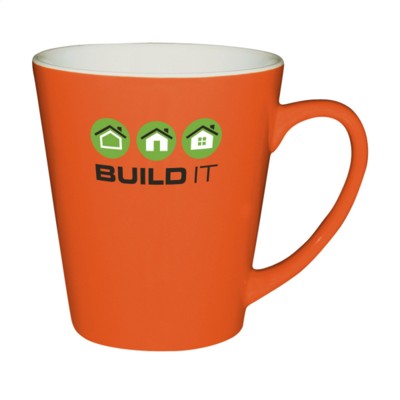 Branded Promotional DELTACUP in Orange Mug From Concept Incentives.