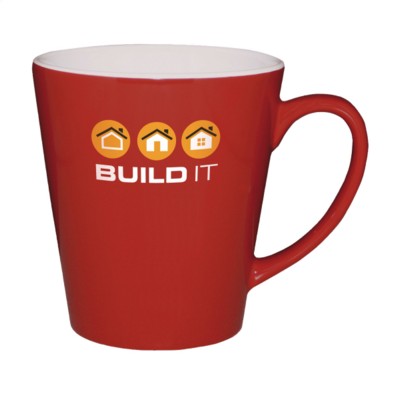 Branded Promotional DELTACUP in Red Mug From Concept Incentives.