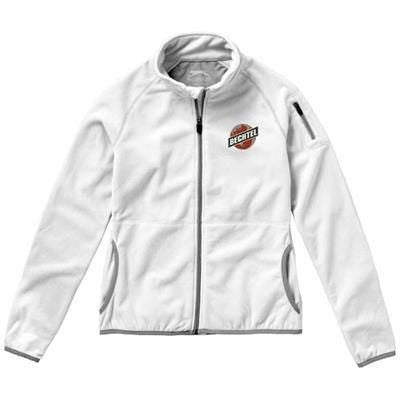 Branded Promotional DROP SHOT FULL ZIP MICRO FLEECE LADIES JACKET in White Solid Fleece From Concept Incentives.
