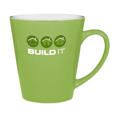 Branded Promotional DELTACUP in Bright Green Mug From Concept Incentives.