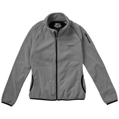 Branded Promotional DROP SHOT FULL ZIP MICRO FLEECE LADIES JACKET in Grey Fleece From Concept Incentives.