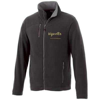 Branded Promotional PITCH MICROFLEECE JACKET in Black Solid Jacket From Concept Incentives.