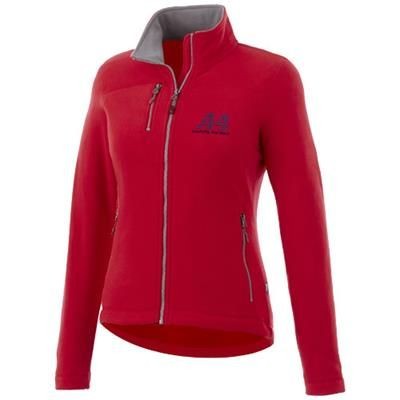 Branded Promotional PITCH MICROFLEECE LADIES JACKET in Red Jacket From Concept Incentives.