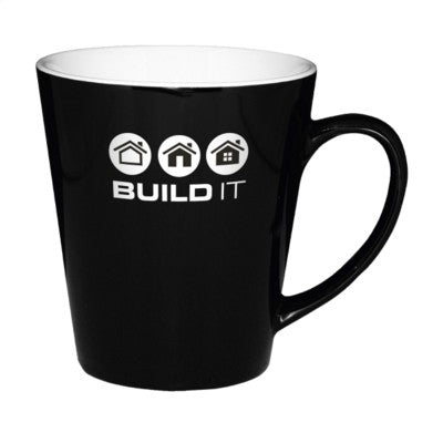 Branded Promotional DELTACUP in Black Mug From Concept Incentives.