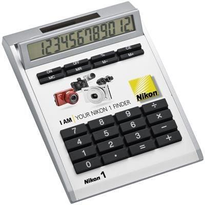 Branded Promotional SMALL CRISMA OWN-DESIGN DESK CALCULATOR with Insert Calculator From Concept Incentives.