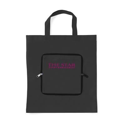 Branded Promotional SMARTSHOPPER FOLDING BAG in Black Bag From Concept Incentives.
