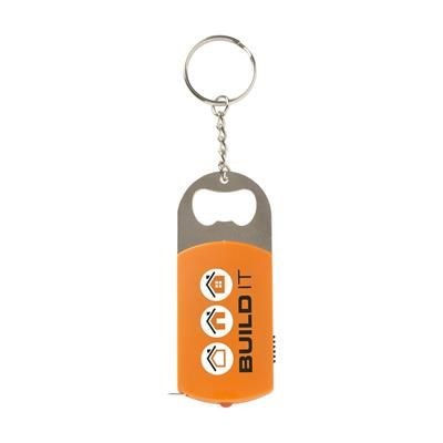 Branded Promotional MULTIKEY KEYRING CHAIN in Orange Bottle Opener From Concept Incentives.