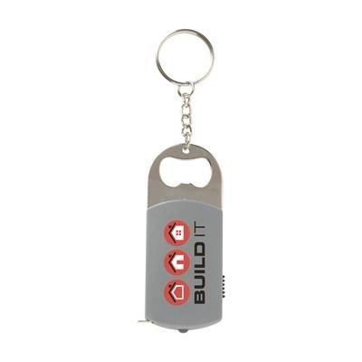 Branded Promotional MULTIKEY KEYRING CHAIN in Grey Bottle Opener From Concept Incentives.