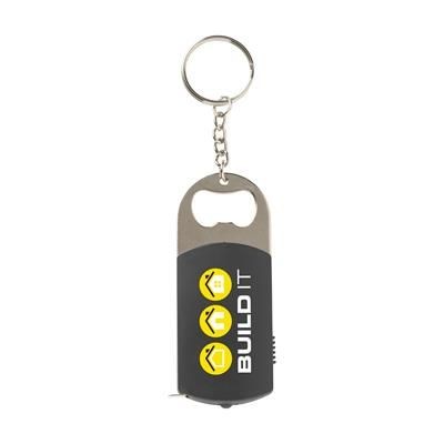 Branded Promotional MULTIKEY KEYRING CHAIN in Black Bottle Opener From Concept Incentives.