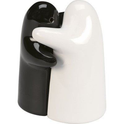 Branded Promotional STONEWARE SALT & PEPPER SET in Black & White Salt &amp; Pepper Set From Concept Incentives.