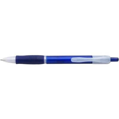 Branded Promotional STORM PLASTIC BALL PEN in Translucent Blue & Clear Transparent Pen From Concept Incentives.