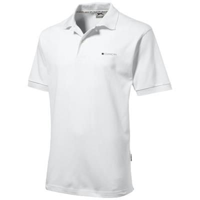 Branded Promotional FOREHAND SHORT SLEEVE MENS POLO in White Solid Polo Shirt From Concept Incentives.