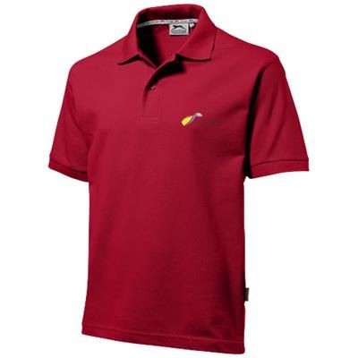 Branded Promotional FOREHAND SHORT SLEEVE MENS POLO in Dark Red Polo Shirt From Concept Incentives.