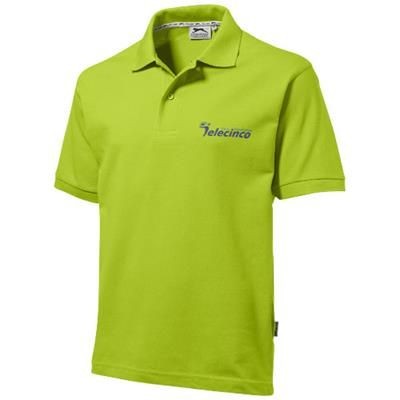 Branded Promotional FOREHAND SHORT SLEEVE MENS POLO in Apple Green Polo Shirt From Concept Incentives.