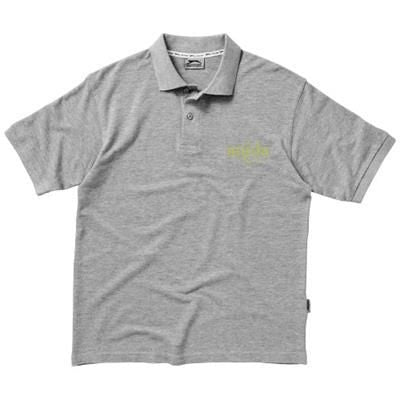 Branded Promotional FOREHAND SHORT SLEEVE MENS POLO in Sports Grey Polo Shirt From Concept Incentives.