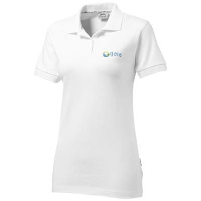 Branded Promotional FOREHAND SHORT SLEEVE LADIES POLO in White Solid Polo Shirt From Concept Incentives.