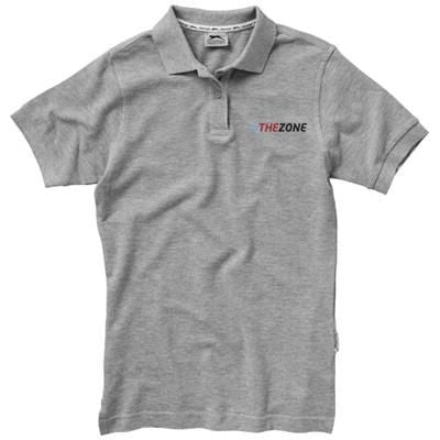 Branded Promotional FOREHAND SHORT SLEEVE LADIES POLO in Sports Grey Polo Shirt From Concept Incentives.