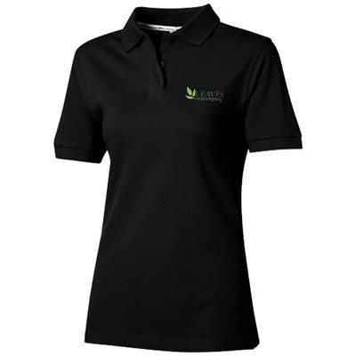 Branded Promotional FOREHAND SHORT SLEEVE LADIES POLO in Black Solid Polo Shirt From Concept Incentives.