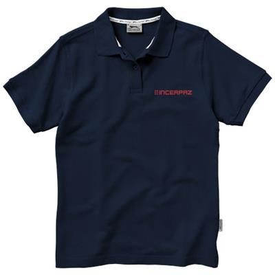 Branded Promotional FOREHAND SHORT SLEEVE LADIES POLO in Navy Polo Shirt From Concept Incentives.