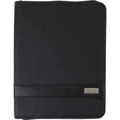 Branded Promotional A4 ZIP PVC CONFERENCE FOLDER in Black Conference Folder From Concept Incentives.