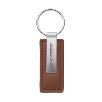 Branded Promotional LEATHERKEY KEYRING in Brown Keyring From Concept Incentives.