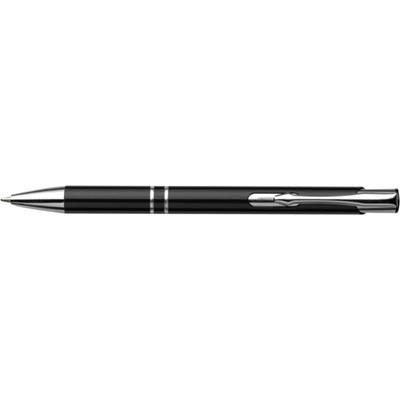 Branded Promotional ALUMINIUM METAL PUSH BUTTON BALL PEN in Black Pen From Concept Incentives.