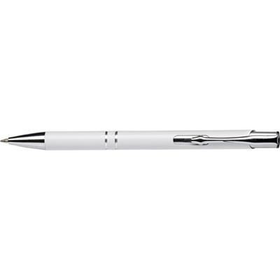 Branded Promotional ALUMINIUM METAL PUSH BUTTON BALL PEN in White Pen From Concept Incentives.
