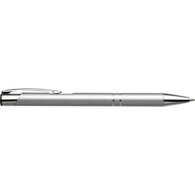 Branded Promotional ALUMINIUM METAL PUSH BUTTON BALL PEN in Silver Pen From Concept Incentives.