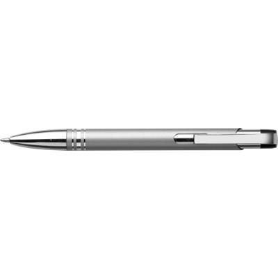 Branded Promotional ALUMINIUM METAL BALL PEN in Silver in Colour Tin Box Pen From Concept Incentives.