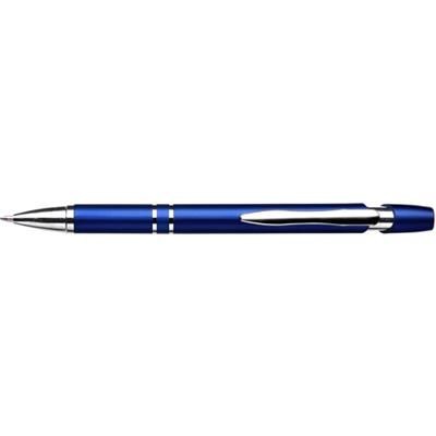 Branded Promotional PLASTIC RETRACTABLE BALL PEN in Cobalt Blue Pen From Concept Incentives.