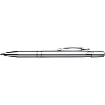 Branded Promotional PLASTIC RETRACTABLE BALL PEN in Silver Pen From Concept Incentives.