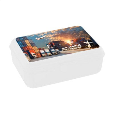Branded Promotional SCHOOL BOX DELUXE LUNCH BOX in White Lunch Box From Concept Incentives.