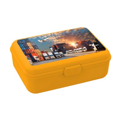 Branded Promotional SCHOOL BOX DELUXE LUNCH BOX in Yellow Lunch Box From Concept Incentives.