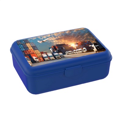 Branded Promotional SCHOOL BOX DELUXE LUNCH BOX in Blue Lunch Box From Concept Incentives.