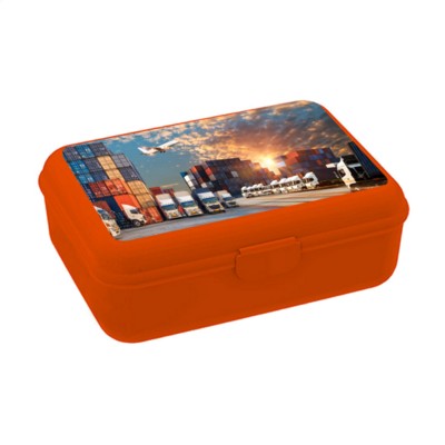 Branded Promotional SCHOOL BOX DELUXE LUNCH BOX in Orange Lunch Box From Concept Incentives.