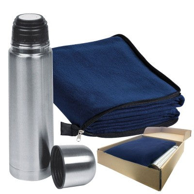 Branded Promotional LIVERPOOLSET FLEECE PICNIC BLANKET & THERMAL INSULATED THERMAL INSULATED FLASK SET in Red Blanket From Concept Incentives.