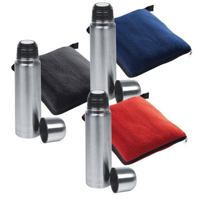 Branded Promotional LIVERPOOL SET FLEECE PICNIC BLANKET & THERMAL INSULATED THERMAL INSULATED FLASK Blanket From Concept Incentives.