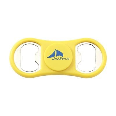 Branded Promotional SPINNER BOTTLE OPENER in Yellow Bottle Opener From Concept Incentives.