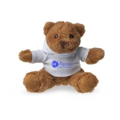 Branded Promotional HOODED HOODY BEAR SOFT TOY in White Soft Toy From Concept Incentives.